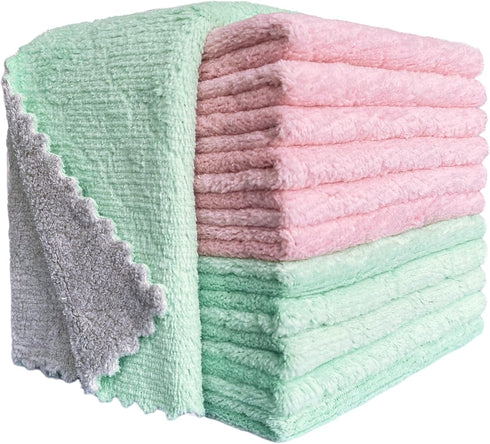 12 Pack Kitchen Cloth Dish Towels, 12x12 inch Soft Premium Dishcloths, Absorbent Microfiber Cleaning Cloth for Cleaning Dishes, Kitchen, Bathroom,...