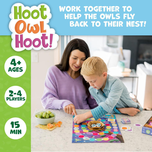 Peaceable Kingdom Hoot Owl Hoot Cooperative Color Matching Game for 2 to 4 Kids Ages 4+...