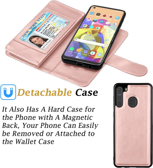 Galaxy A21 Case, for Samsung Galaxy A21 Wallet Case, Takfox PU Leather w 9 ID Credit Card Holder Slots Folio Flip Magnetic Detachable Hard Cover C...