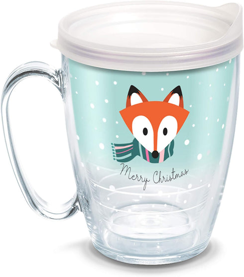Tervis Christmas Holiday Fox Made in USA Double Walled Insulated Tumbler Travel Cup Keeps Drinks Cold & Hot, 16oz Mug, Classic...