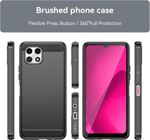Osophter for Revvl 7 5G Case: T-Mobile Revvl 7 5G Phone Case Shock-Absorption Flexible TPU Rubber Protective Cell Cover for T-Mobile Revvl 7 5G(Bl...