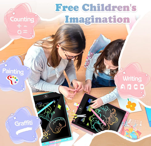 2 Pack LCD Writing Tablet for Kids 10 inch, Preschool Toys for Baby Girl Boy, Toddler Drawing Board Toy for Ages 2-4 5-7 6-8 9 8-12 Years Old, Eas...