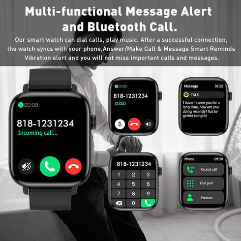 1.90'' with Smart Watch(Answer/Make Calls),Smart Fitness Tracker Watches for Android/iOS Phones,Bluetooth Call and Text Message/Sleep Monitor/Hear...