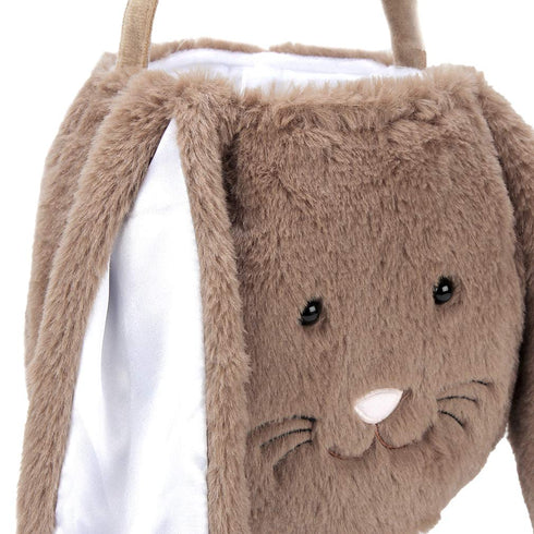 Plush Easter Bunny Basket for Kids Boys Girls Easter Buckets with Long Plush Ear Personalized Egg Hunting Bags,Bunny Kids Easter Tote Bags for Eas...