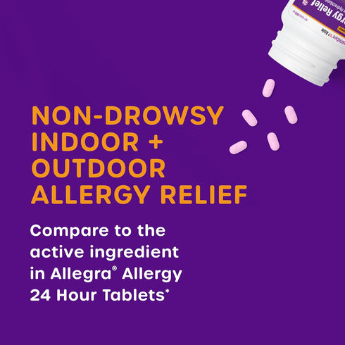 HealthCareAisle Allergy Relief - Fexofenadine Hydrochloride Tablets USP, 180 mg, 90 Tablets, Allergy Medication, Non-Drowsy 24-Hour Relief...