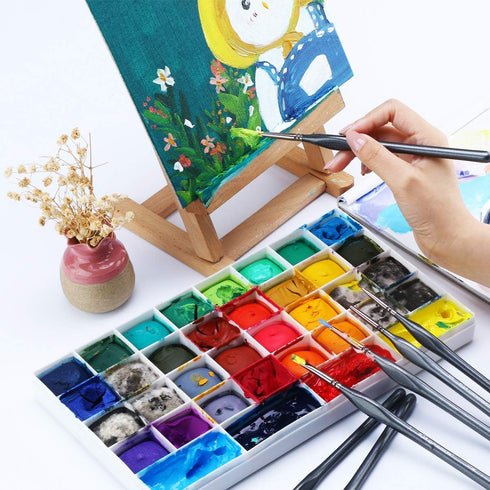 Transon Fine Detail Art Paint Brush Set 8pcs with Triangular Handle for Miniatures Model Craft Face Painting Suitable for Acrylic Gouache Watercol...