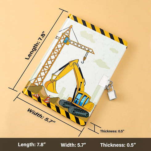 WERNNSAI Luminous Truck Journal - Boys Notebook for Kids Birthday Christmas Gift Diary with Lock School Travel Journal Hardcover A5 Private Secret...