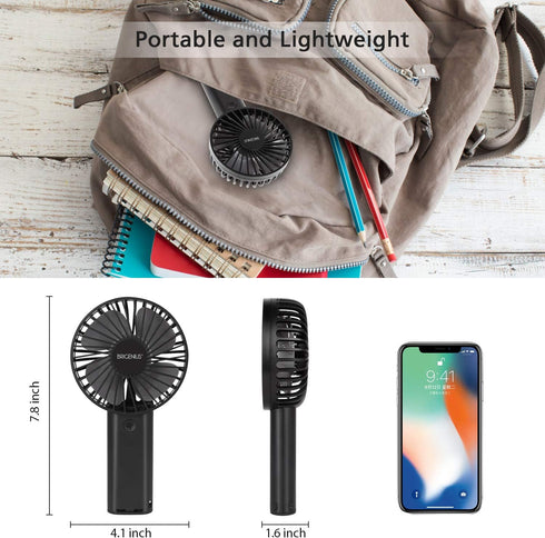 Mini Portable Fan, Rechargeable USB Desk Fan with 3-Speed Adjustment for Travel, Office & Outdoor Use...