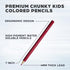Chunky Kids Colored Pencils 15 Piece - Jumbo Chubby Easy Holding - Easy to Hold Draw Kids with Pencil Pouch, Mini Eraser, Pencil Sharpener Full 18...