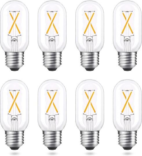 25 Watt Equivalent E26 LED Bulb, Energy Efficient 2W, Warm White 2700K 200lm Dimmable Tubular E26 Edison Light Bulbs T14 T45 LED Bulb for Pendant ...