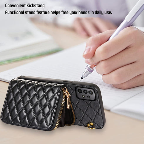 Furiet Detachable Crossbody Strap Wallet Case for Samsung Galaxy A23 5G/4G with Zipper Purse, Multi Card Slots and PU Leather Stand Shockproof Cel...