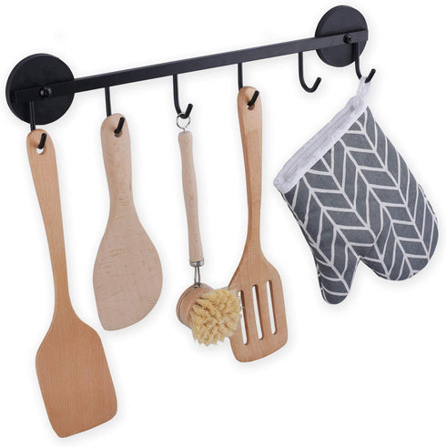 6 Hooks Magnetic Utensil Holder Untensil Rack Tool Hanger Organizer for Refrigerator, Metal Cabinet, Metal Stove, Grill, BBQ...