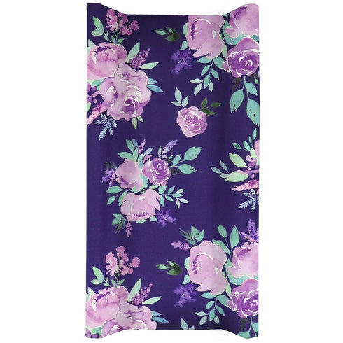 Purple flower Changing Pad Cover Diaper Changing Mat Cover Sheets for Newborn Girls Soft Breathable Nursery Changing Table Sheets...
