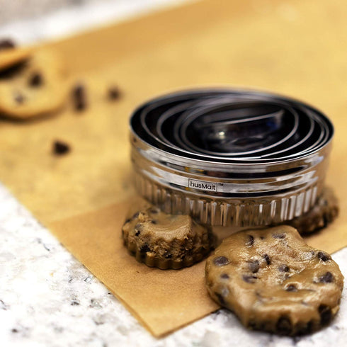 Stainless Steel Cookie Cutters - Set of 6-1 3/4", 2 3/8", 23/4", 3 1/4", 3 3/4", 4 1/4" - Cookies, Donuts, Pastries and Scones...