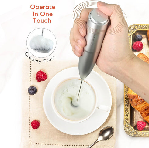 Hand Mixer Milk Frother for Coffee - Dutewo Frother Handheld Foam Maker for Lattes, Electric whisk Drink Mixer Mini Foamer for Cappuccino, Frappe,...