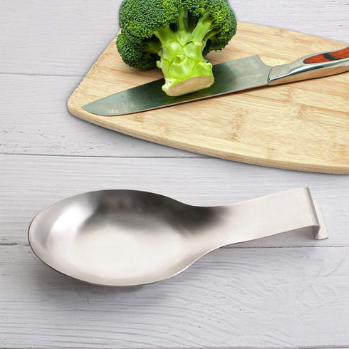 Stainless Steel Spoon Rest, Spatula Ladle Holder, Stainless Steel Utensil Spoon Rest Holder, Brushed Finish, Dishwasher Safe 9.8 x 3.7 Inch (Silve...