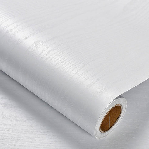 Heroad Brand White Wood Grain Wallpaper White Peel and Stick Wallpaper Wood Contact Paper Thicken Textured for Table Cabinets Decoration Counterto...