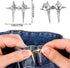 8 Sets Adjustable Star Button Pant Waist Tightener, Adjustable Waist Buckle Sets No Sew and No Tools Detachable Decorative Waist Buckles, Jean But...