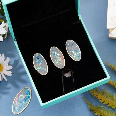 OLYCRAFT 240pcs Open Bezel Pendant Charm Hollow Frame Pendant Blanks Oval Earring Charms Oval Brass Rings Open Bezel for Earrings Making DIY Jewel...