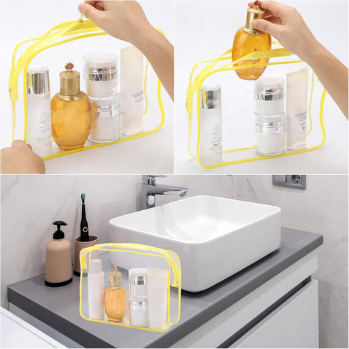 Tbestmax 10 Pack Clear Cosmetic Bags Makeup Bags Portable Waterproof TSA Approved Travel Toiletry Bags Organizer...