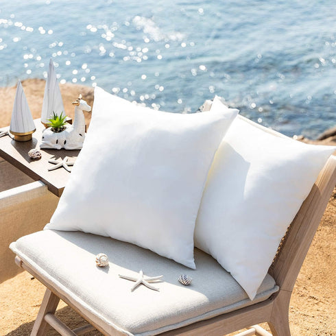 Phantoscope Premium Outdoor Pillow Inserts - Pack of 2 Square Form Water Resistant Polyester Throw Pillows, Couch Sham Cushion Stuffer, 16 X 16 in...