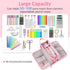 Sooez Large Pencil Case, Big Capacity Pencil Pouch Pen Bag with 3 Compartment, Portable Canvas Stationery Organizer with Zipper, Cute Aesthetic Sc...