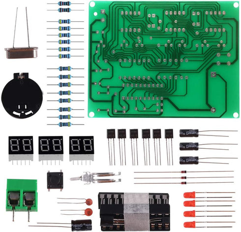 Digital LED Electronic Clock DIY Kits PCB Practice Learning Board AT89C2051 and Components DC 9V - 12V (6 Bits Digital)......