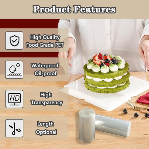 Cake Collars, Transparent Cake Rolls, 6 x 394inch Acetate Cake Collar Roll DIY Acetate Sheet Transparent Chocolate Mousse Collar Surrounding Edge ...