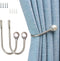 Coolnice 2 Pack Curtain Holdbacks Wall Mounted Curtain Tiebacks Hooks Plastic Pearl U Shape Curtain Tiebacks with Screws Curtain Ties for Home Off...