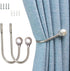 Coolnice 2 Pack Curtain Holdbacks Wall Mounted Curtain Tiebacks Hooks Plastic Pearl U Shape Curtain Tiebacks with Screws Curtain Ties for Home Off...