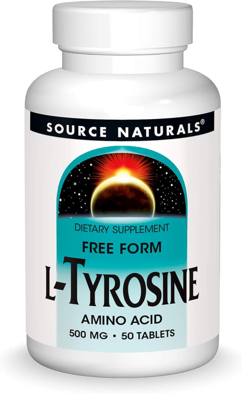 Source Naturals L-Tyrosine -Free Form Amino Acid Supplement - 50 Tablets...