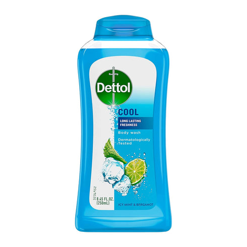 Dettol Cool Body Wash and Shower Gel, Body Wash with Mint and Bergamot, 8.45 Fl Oz (Pack of 1)...