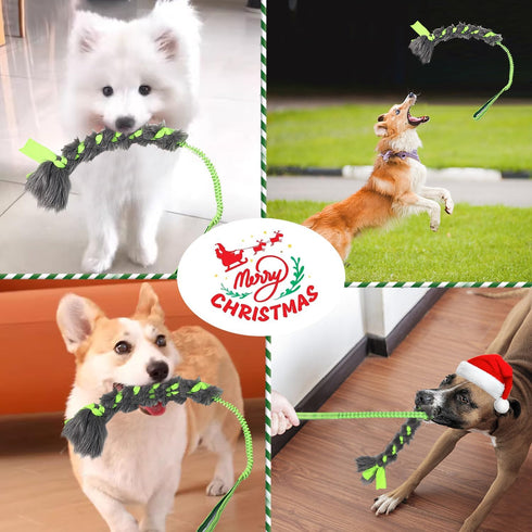 Christmas Dog Tug Toys Dog Rope Toys Pets Puppy Aggressive Chewers Toys Xmas Pet Gifts, Easy to GRAP Large Dog Chew Toy Ideal for Training for Pup...