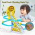 Small Duck Climbing Stairs Toy,Electric Duck Roller Coaster Toy Set,with LED Flashing Lights & Music,Duck Track Slide Toy Birthday Gift for Kids,A...