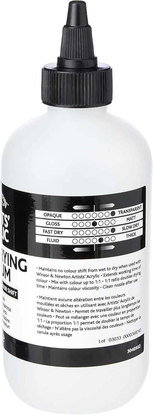 Winsor & Newton Professional Acrylic Medium, Slow Drying, 250ml (8.5-oz)...