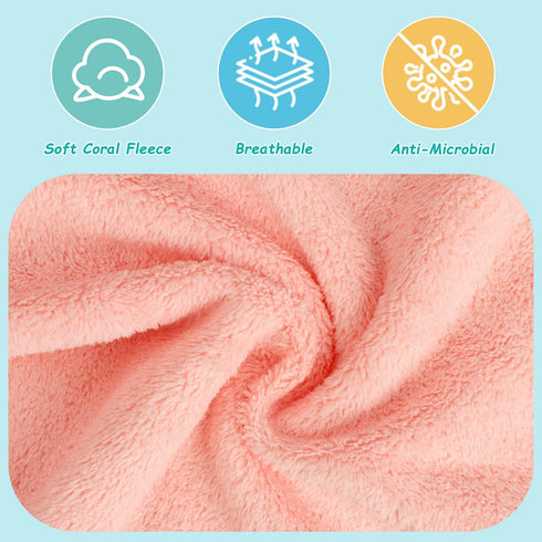 HOMEXCEL Baby Washcloths 24 Pack-Microfiber Coral Fleece Baby Bath Face Towel 7x9 Inch Extra Absorbent and Soft Burp Cloth and Wash Cloths for New...