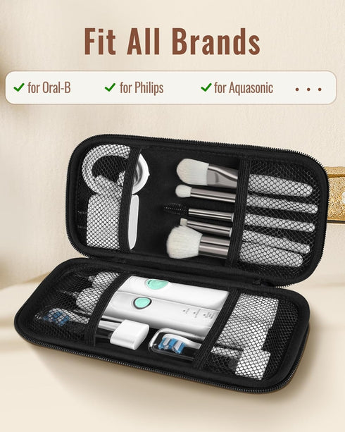 Slohif 2in1 Electric Toothbrush Travel Bag Soft Case - Fits for Oral-B Pro/Philips Sonicare/iO Series Toothbrushes Cover Tooth Brush Protective St...