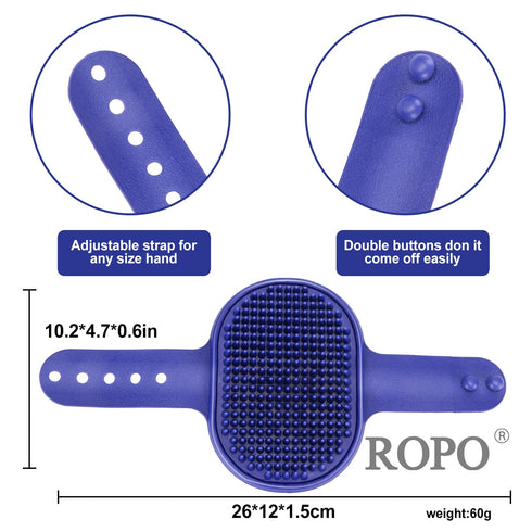 Pet grooming brush for dogs and cats, soft and durable handheld pet hair removal brush (Dark Blue + Orange)...