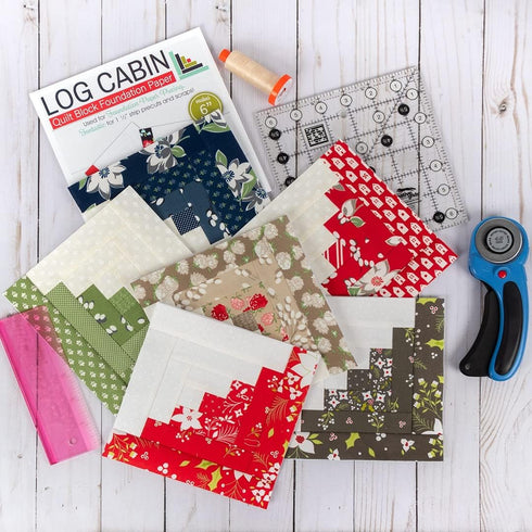 It's Sew Emma Quilt Block Foundation Paper - 6" Log Cabin...