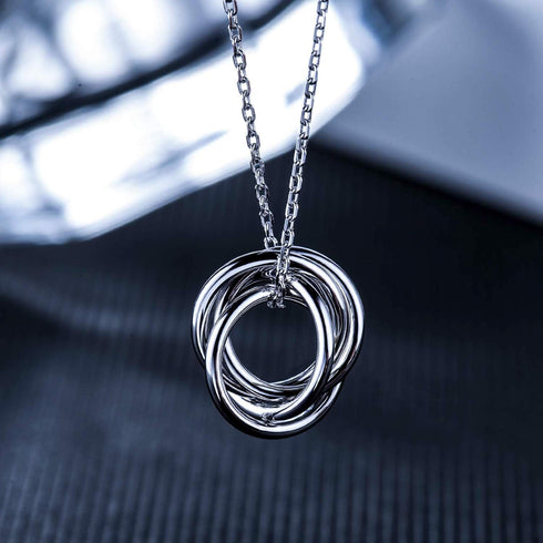 Four Generations Necklace - Sterling Silver Circle Necklace Gifts for Great Grandma...