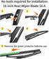 16 inch Rear Wiper Blade (16A), Back Window Windshield Wiper Blade for Toyota Sienna 2020-2011 Prius 2022-2004 /Lexus GX470 2009-2003 RX330 RX350 ...