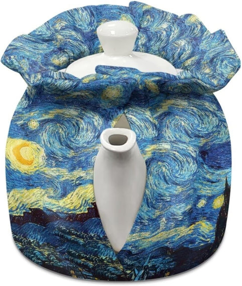 Teapots Dust Cover Insulated Van Gogh Starry Night Print Tea Cozy for Teapot Tea Kettle Cover Breakfast Insulation Lid Warmer Tea Cosy Kitchen Cof...