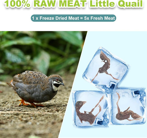 Freeze Dried Dogs Cats Treats - Little Quail Natural Dog Treats Cat Delicious Snacks Training Cat Food Healthy Easy Digestion Pet Food (3 OZ)...