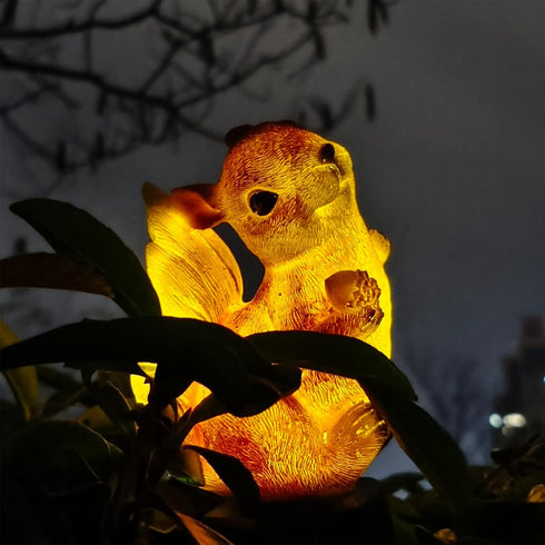 Garden Solar Light Outdoor Decor, Resin Squirrel Solar LED Light for Outdoor, Animal Waterproof Light for Flower Fence Lawn Passage Walkway Courty...