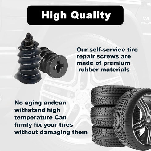 40Pcs Tire Repair Rubber Nail, Rubber Screw Tire Plugs Self-Service Vacuum Tire Repair Nail Kit Tires Quick Puncture Repair Tools for Auto Truck, ...