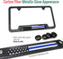 Police Thin Blue Line License Plate Frame- Patriotic Carbon Fiber Car Tag Holder, American Flag Black Aluminum Bracket with Screw, Cap Covers, Dec...