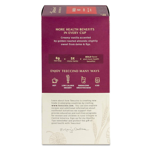 Teeccino Vanilla Nut Herbal Tea, 25 Tea Bags - Rich & Roasted Herbal Tea That’s Caffeine Free & Prebiotic for Natural Energy, 3X more Herbs, Acid ...