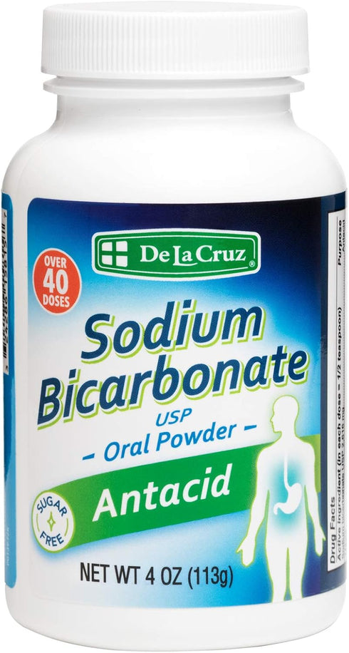 De La Cruz Pure Sodium Bicarbonate - USP Grade Bicarbonate of Soda – 100% Pure Baking Soda – Aluminum Free Antacid Powder for Heartburn & Indigest...