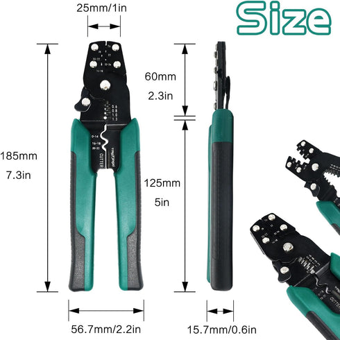 Wire Connectors Crimping Tool 22-10AWG Multifunctional Stripping Crimping Pliers with Stripper Cutter Terminal Crimper and Stripper Electrical Cri...