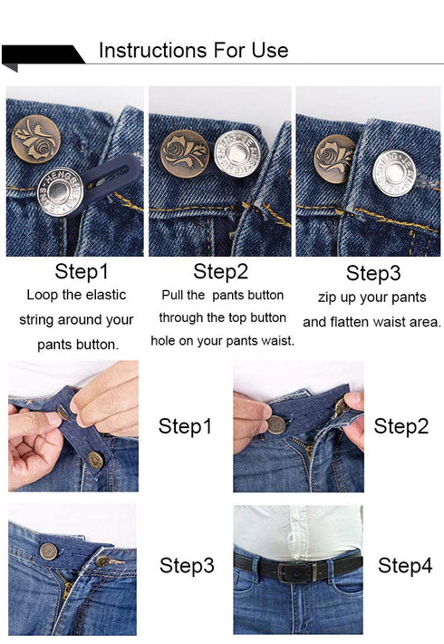 6 Pack Waist Extenders, Premium Button Extender for Pants, Pants Extender for Maternity, Adjustable Buttons Extender for Men and Women, Waistband ...